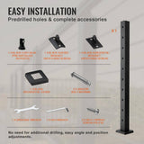 VEVOR Cable Railing Post 36 in. L x 2 in. W x 2 in. H Steel 30° Hole Stair Railing Post SUS304 Stainless Steel Rail Post