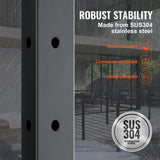 VEVOR Cable Railing Post 36 in. L x 2 in. W x 2 in. H Steel L-Shaped Hole Corner Railing Post SUS304 Stainless Steel Rail Post