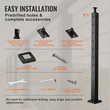 VEVOR Cable Railing Post 36 in. L x 2 in. W x 2 in. H Steel L-Shaped Hole Corner Railing Post SUS304 Stainless Steel Rail Post