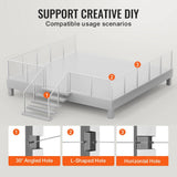 VEVOR Cable Railing Post 36 in. L x 2 in. W x 2 in. H Steel 30° Hole Stair Post SUS304 Stainless Steel Cable Rail Post Silver