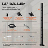 VEVOR Cable Railing Post 42 in. L x 1 in. W x 2 in. H Steel 30° Angled Hole Stair Railing Post Cable Rail Post (1-Pack )