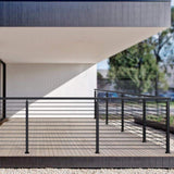 VEVOR Cable Railing Post 36 in. x 1 in. x 2 in. Steel Horizontal Hole Deck Railing Post with Horizontal and Curved Bracket