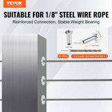 VEVOR T316 Stainless Steel Protector Sleeves for 1/8 in. Wire Rope Cable Railing Balustrade Marine Grade Come with A Drill Bit
