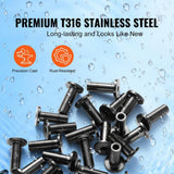 VEVOR T316 Stainless Steel Protector Sleeves for 1/8 in. Wire Rope Cable Railing Balustrade Marine Grade Come ( 101-Pack )