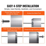 VEVOR T316 Stainless Steel Protector Sleeves for 1/8 in. Wire Rope Cable Railing Balustrade Marine Grade Come ( 101-Pack )