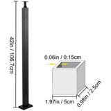 VEVOR Cable Railing Post 42 in. x 0.98 in. x 1.97 in. Stair Railing Kit without Hole Deck Railing w/ Mount Bracket for Balcony