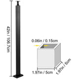 VEVOR Deck Railing 42 in. x 1.97 in. x 1.97 in. Cable Railing Post without Hole Stainless Stair Handrail with Mounting Bracket