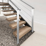 VEVOR Cable Railing Post 42 in. x 0.98 in. x 1.97 in. Stair Railing Kit with Mounting Bracket Stainless Stair Handrail