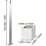 VEVOR Cable Railing Post 42 in. x 0.98 in. x 1.97 in. Stair Railing Kit with Mounting Bracket Stainless Stair Handrail