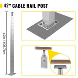 VEVOR Cable Railing Post 42 in. x 0.98 in. x 1.97 in. Stair Railing Kit with Mounting Bracket Stainless Stair Handrail