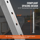 VEVOR Cable Railing Post 42 in. x 1.97 in. x 1.97 in. Stair Railing Kit w/Mounting Bracket Stainless Stair Handrail for Stair