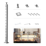 VEVOR Cable Railing Post 42 in. x 1.97 in. x 1.97 in. Stair Railing Kit w/Mounting Bracket Stainless Stair Handrail for Stair