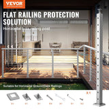 VEVOR Cable Railing Post 42 in. x 1.97 in. x 1.97 in. Stair Railing Kit w/Mounting Bracket Stainless Stair Handrail for Stair