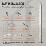 VEVOR Cable Railing Post 42 in. x 1.97 in. x 1.97 in. Stair Railing Kit w/Mounting Bracket Stainless Stair Handrail for Stair