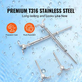 VEVOR T316 Stainless Steel Adjustable Angle 1/8 in. Cable Railing Kit Hardware for Wood Post Easy Installation Silver 10 Pack