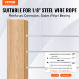 VEVOR 122 Pack Cable Railing Swage Threaded Stud Tension End Fitting Terminal for 1/8 in. Deck Cable Railing Stainless Steel