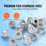 VEVOR Cable Railing Kit 1/8 in. Wheel Protector Sleeves Bundle with Black Invisible Swage Tensioner and Terminal (20-Pack)