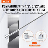 VEVOR Cable Railing Kit 1/8 in. Wheel Protector Sleeves Bundle with Black Invisible Swage Tensioner and Terminal (20-Pack)