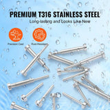 VEVOR 20 Pack Invisible Cable Railing kit T316 Stainless Steel 1/8 in. Invisible Receiver and Swage Stud End for Cable Railing