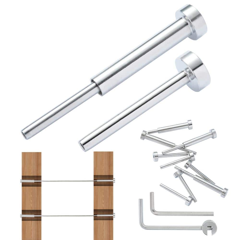 VEVOR 20 Pack Invisible Cable Railing kit T316 Stainless Steel 1/8 in. Invisible Receiver and Swage Stud End for Cable Railing