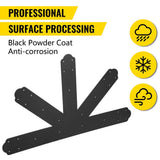 VEVOR Gable Plate Black Powder-Coated Truss Connector Plates 12:12 Pitch Gable Bracket 0.16 in. Steel Truss Nail Plates