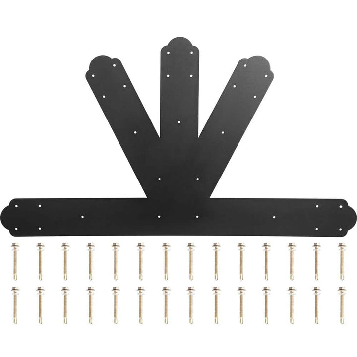 VEVOR Gable Plate Black Powder-Coated Truss Connector Plates 6:12 Pitch Gable Bracket 0.16 in. Steel Truss Nail Plates
