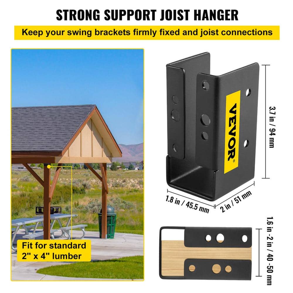 VEVOR Concealed Joist Hanger 2 in. x 4 in. Outdoor Accent Concealed Joist Bracket Pack of 24 Concealed Face Mount Joist Hanger