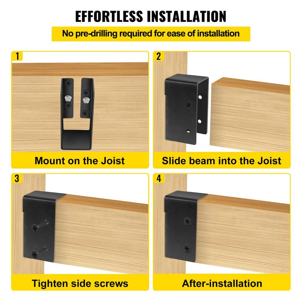 VEVOR Concealed Joist Hanger 2 in. x 4 in. Outdoor Accent Concealed Joist Bracket Pack of 24 Concealed Face Mount Joist Hanger