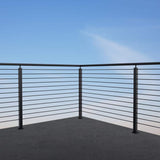 VEVOR Cable Railing Post, 42 x 1 x 2 in. Steel L-Shaped Hole Corner Railing Post, 12 Holes, Stair Railing Kit, SUS304, Black