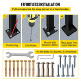 VEVOR Handrails Fit 1 to 3 Steps Stair Railing Wrought Iron Handrail Front Porch Hand Rail for Outdoor Steps, Black