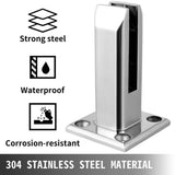 VEVOR Glass Railing Clamp 4 PCS Glass Railing 3.8 x 3.8 x 6.3 in. Glass Clamp for Glass Thickness 3/10 in. to 1/2 in., Silver