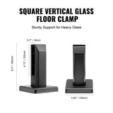 VEVOR Glass Clamp 4-Piece Railing Bracket 6.3 in. H x 4 in. W Black 304 Stainless Steel for 0.31 to 0.47 in. Stair Railing Kit