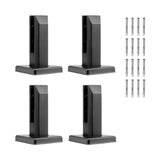 VEVOR Glass Clamp 4-Piece Railing Bracket 6.3 in. H x 4 in. W Black 304 Stainless Steel for 0.31 to 0.47 in. Stair Railing Kit