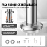 VEVOR Handrails for Outdoor Steps, 70.9 in./ 180cm Length Stair Hand Rail Kit, Transitional Stainless Steel Railings
