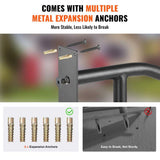 VEVOR Handrails for Outdoor Steps 18.9 in. x 3.15 in. Black steel Stair Railing Kit Wall Mount Railings 1-3 Steps U-Shaped