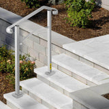 VEVOR Stair Railing Hand Rail Kit Fit 2 or 3 Steps Alloy Metal Step Handrail for Outdoor