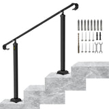 VEVOR Fit 1 to 3 Steps Outdoor Stair Railing Wrought Iron Handrail Transitional Hand railings Handrails for Outdoor Steps