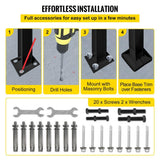 VEVOR 3 ft. Wrought Iron Handrail Fit 3 or 4 Steps Handrails for Outdoor Steps Flexible Porch Railing, Black