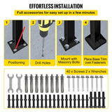 VEVOR 4 ft. Handrails for Outdoor Steps Fit 4 or 5 Steps Outdoor Stair Railing Wrought Iron Handrail with baluster, Black
