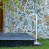 VEVOR Single Post Handrail 38.8 in. H x 20.5 in. W White Wrought Iron Stair Railing Kit Post Mount Step Grab Supports