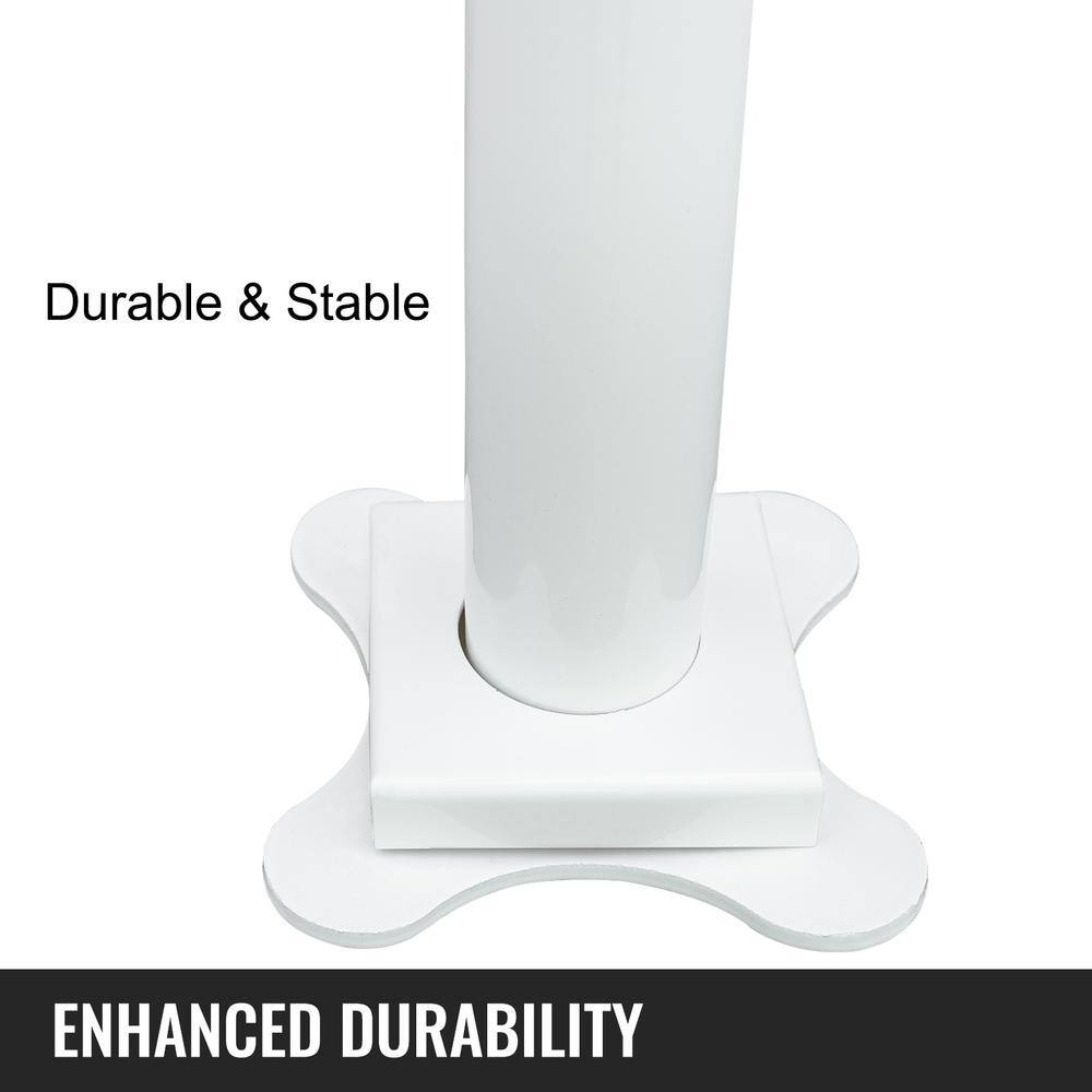 VEVOR 3 ft. Aluminum Handrail Fits 2 Steps or 3 Steps Flexible Handrails for Outdoor Deck, White