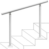 VEVOR 3 ft. Aluminum Handrail Fits 2 Steps or 3 Steps Flexible Handrails for Outdoor Deck, White