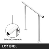 VEVOR 3 ft. Aluminum Handrail Fits 2 Steps or 3 Steps Flexible Handrails for Outdoor Deck, White