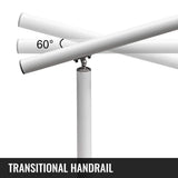 VEVOR 3 ft. Aluminum Handrail Fits 2 Steps or 3 Steps Flexible Handrails for Outdoor Deck, White