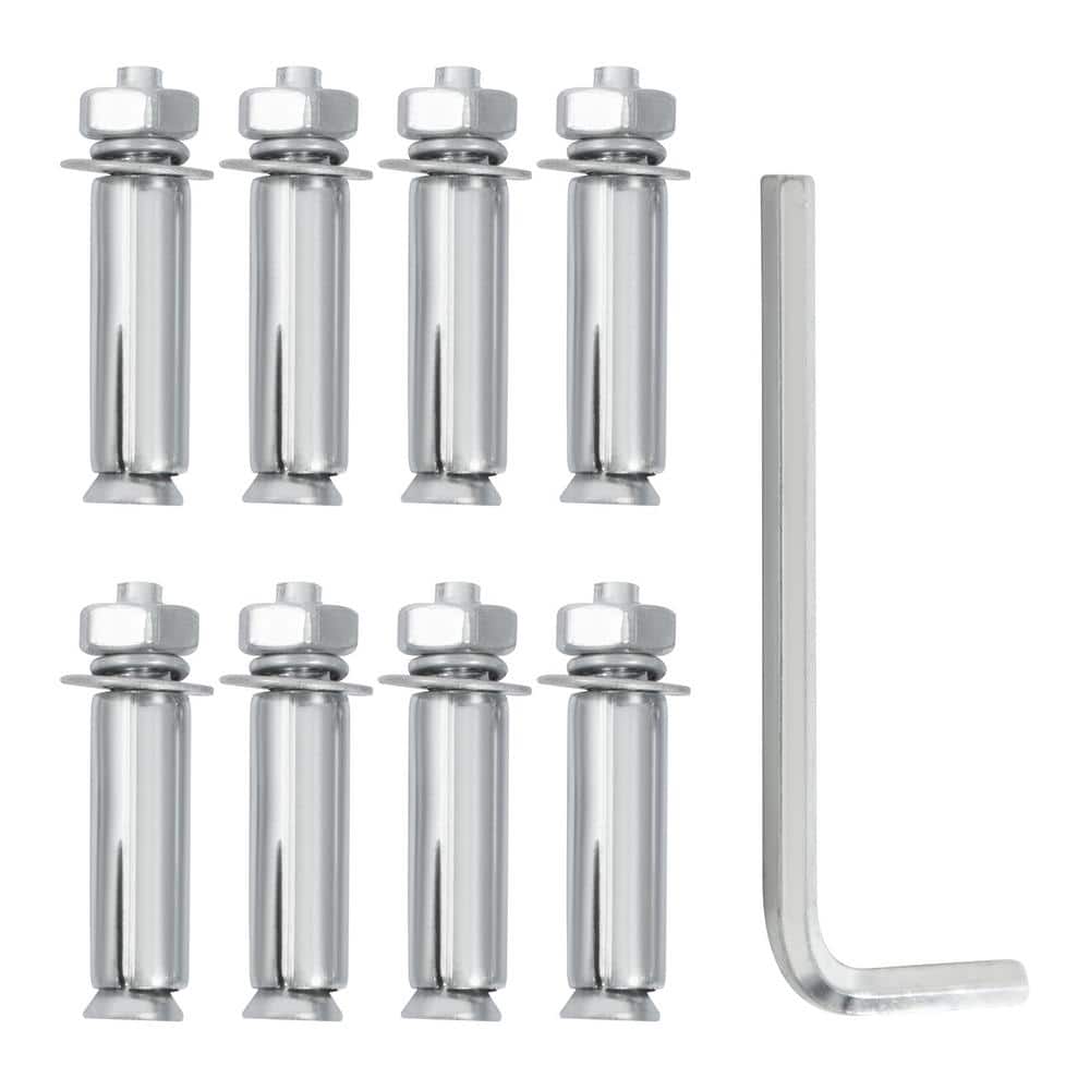 VEVOR 3 ft. Aluminum Handrail Fits 2 Steps or 3 Steps Flexible Handrails for Outdoor Deck, White