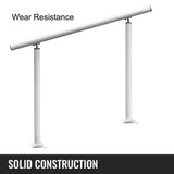 VEVOR 3 ft. Aluminum Handrail Fits 2 Steps or 3 Steps Flexible Handrails for Outdoor Deck, White