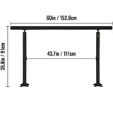 VEVOR 5 ft. Outdoor Stair Railing Fits 4-5 Steps Adjustable Angle Aluminum Stair Handrails for Outdoor Steps, Black
