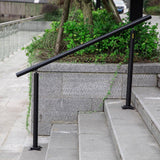 VEVOR 5 ft. Outdoor Stair Railing Fits 4-5 Steps Adjustable Angle Aluminum Stair Handrails for Outdoor Steps, Black