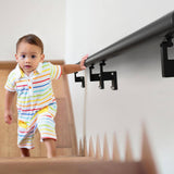 VEVOR Handrail Stair Railing 7 in. H x 84.6 in. W Wall Mount Handrails Black Aluminum Alloy handrails for indoor stairs