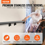 VEVOR Handrail Stair Railing 7 in. H x 84.6 in. W Wall Mount Handrails Black Aluminum Alloy handrails for indoor stairs